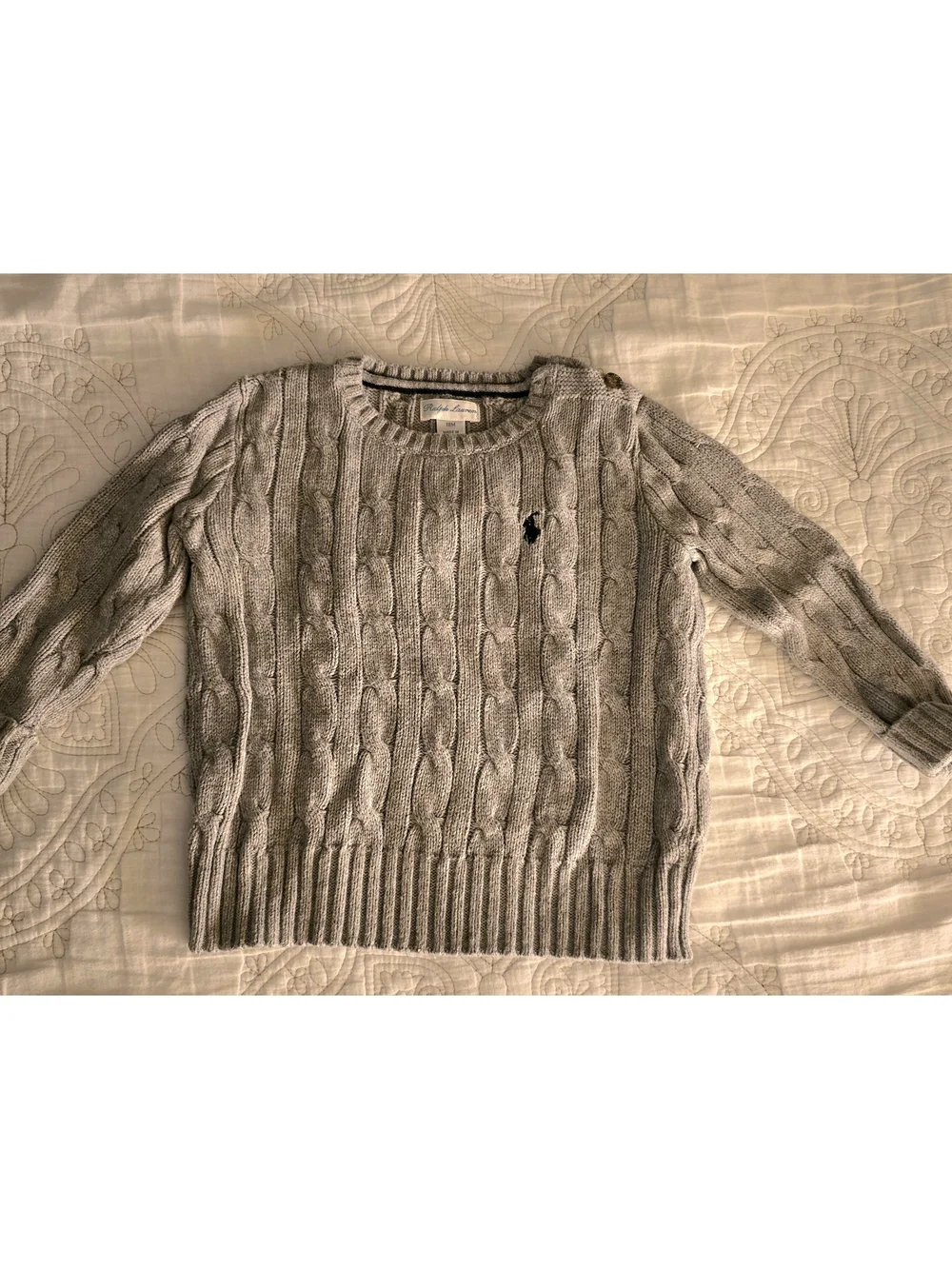 Ralph Lauren Gray Cable-Knit  Sweater
